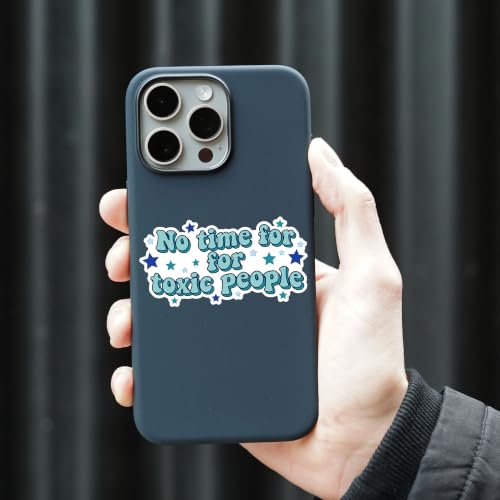 No Time for Toxic People Funny Motivational Vinyl Die-Cut Sticker | Waterproof Inspirational Quote Decal for Laptop, Water Bottle, Car, Phone, Journal, Helmet | Positive Mental Health Gift | Single - Image 4