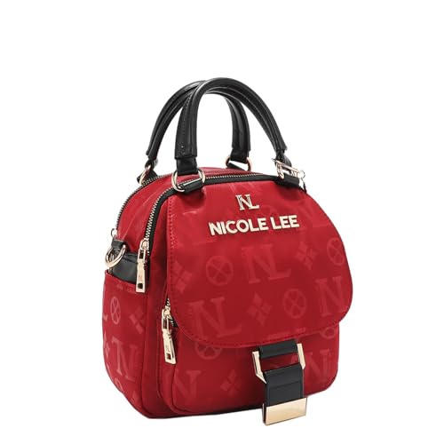 Nicole Lee Multi-Wear Dome Shoulder Bag, Polyester with Vegan Leather, Dual Compartments3