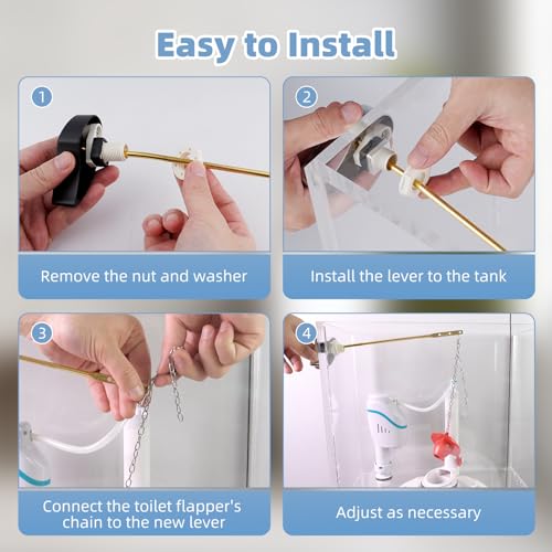 Image of Hibbent Toilet Handle Tank Flush Lever Replacement Compatible with TOTOTHU004-CP Trip Lvr for ST701, CST854, Side Mount Toilet Flush Handle, Toilet Trip Lever, Matte Black