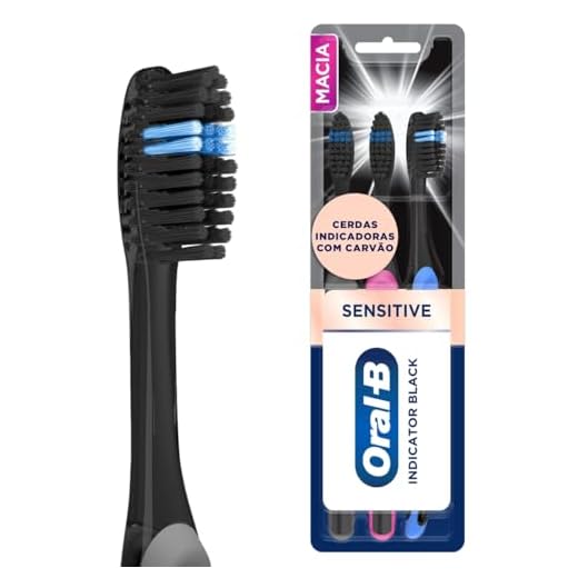 Oral-B, Escova de Dente Indicador Black Charcoal 3 Unidades