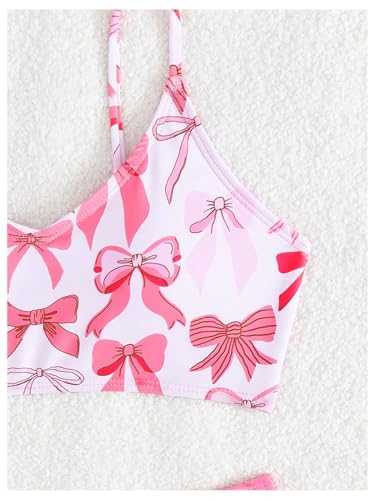 Image of Verdusa Girl's 2 Piece Cute Bikini Set Colorblock Camisole Tops and High Waist Bottoms Swimsuit