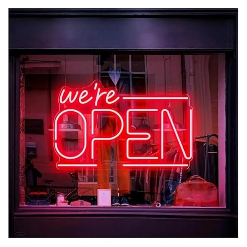 Lampe au néon rouge pour vitrine sombre enseigne suspendre Nous sommes ouverts