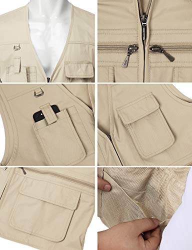 image for H2H Men's Fishing Vest Multi Pockets Plus Size Outdoor Climbing Causua