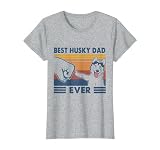Vintage Best Husky Dad Ever Fist Bump Funny Husky Lover Gift T-Shirt