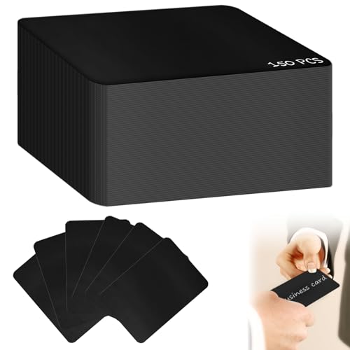 150 tarjetas de visita de metal, 86 x 54 x 0,45 mm, tarjetas de negocios grabadas, tarjetas de negocios, tarjetas de visita, aluminio resistente al agua, adecuadas para oficina y tarjetas de regalo