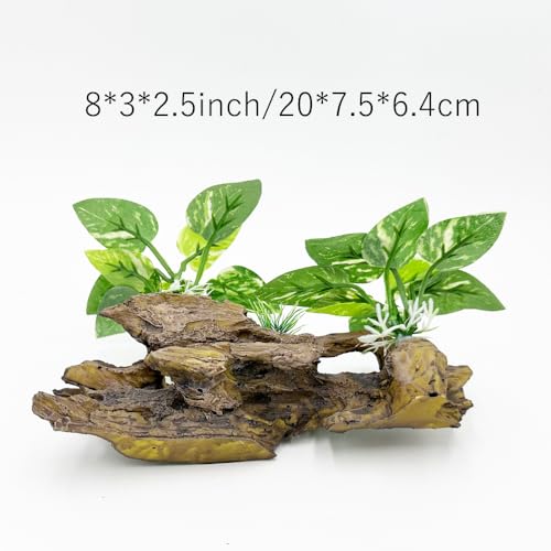 Image of Fish Tank Decorations Aquarium Decor Ornaments Betta Silk Leaf pad Hammock Artifical Driftwood Cave Goldfish Bowl Accessories (Type-B)