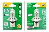 Glühlampe, Fernscheinwerfer, Spannung [V]: 12, Nennleistung [W]: 60/55, Lampenart: H4, Prüfzeichen: ECE, Leuchten-Bauart: Halogen, Menge: 1, Gebindeart: Blisterpack, Sockelausführung: P43t-38, Montage/Demontage durch Fachpersonal erforderlich!: , Hersteller: HELLA, Lieferumfang: 1 Stück , Zustand: Neu
