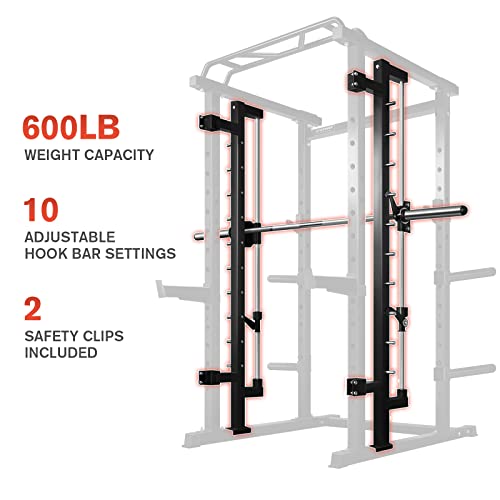 Ritfit Power Cage With Easy-Install Smith Machine Attachment With Barbell, Multi-Function Squat Rack With Weight Storage Pegs, Landmine,And Other Attachments, For Home Gym (2023 Version Ppc04)-Black #TOP6