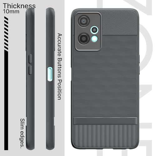 Image of Pikkme Back Cover for OnePlus Nord CE 2 Lite 5G Soft Grip 3D Hexa Cube Texture Silicone Bumper Case (Grey)