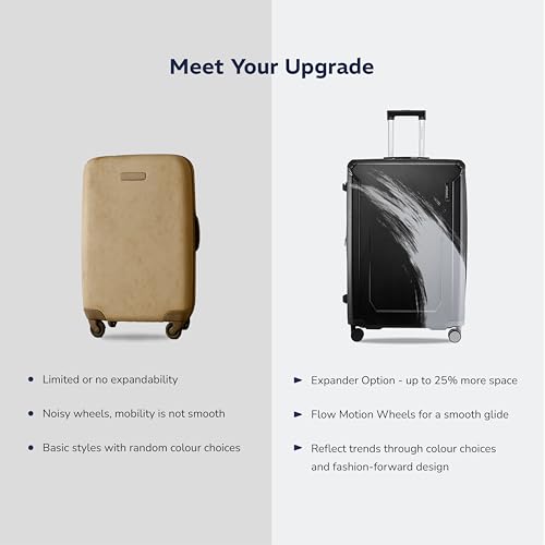 Image of Provogue Wave Hard-Sided PC Trolley Bag Set of 3 | Expandable Space with 8 Wheels Trolley Bags for Travel |Lightweight with TSA Lock|3 Year Warranty (Midnight Black)