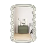 HCODCIBA Espejos de pared blancos y elegantes, adecuados para pasillos de oficina, sala de estar (36 x 24 pulgadas)