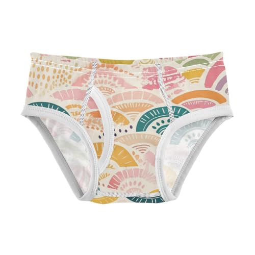 KLL Cute Rainbow Boho Style Little Boys Cotton Athletic Underwear Breathable Children Panties