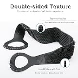 FREATECH Złuszczający Silikonowy Peeling do Pleców - 97cm Dwustronna Myjka Prysznicowa do Pleców do Fłębokiego Oczyszczania i Masażu, Pokrywa Całe Plecy, Qygładza i Odmładza Skórę, Czarny