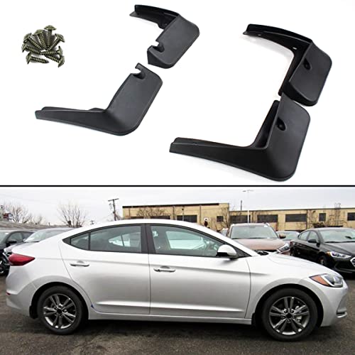 4 Pieces Front & Rear Splash Guard Mud Flap Set Compatible for 2017-2020 Hyundai Elantra 4 Door Sedan
