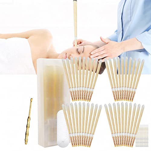 40 Pieces Natural Ear Candles Wax Removal, Beeswax Ear Wax Candles for Ear Candling Wax Removal, Ear Candling Candles for Ear Cleaning, Ear Wax Candling Ear Wax Removal Candle Ear Wax Removal Kit