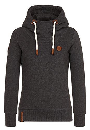 Naketano Damen Kapuzenpullover Schmierlappen Hoodie S anthracite melange