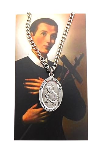 Westmon Works St Gerard Pewter Medal Necklace with Stainless Steel Chain Boxed Set with Patron Saint Holy Card2