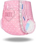 Littleforbig Printed Adult Brief Diapers 10 Pieces - Blushing Baby(L)