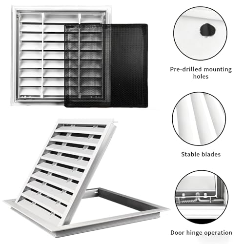 Trappe de ventilation robuste 45x45 en aluminium avec grille de protection