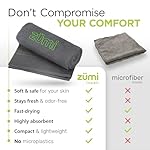 Zumi 100% Cotton Quick Dry Large Travel Towel - Soft, Thin, Compact, Highly Absorbent, Lightweight Camping Towel for Beach, Gym, Bath, Shower, Swimming, Dorm, RV - Gray - Image 4