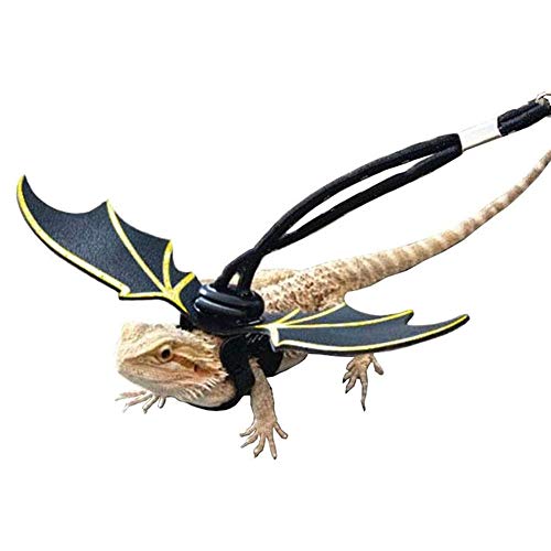 Hagedis riem met vleugels,Verstelbare hagedis tractie touw verstelbare baard draak hagedis harnas - Image 6