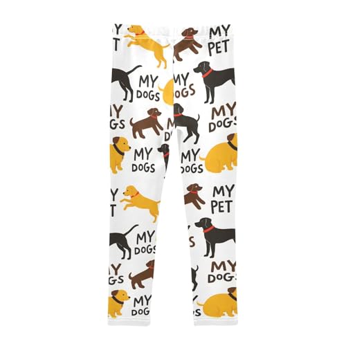 My Pet Dogs Print Girls Leggings Soft Stretch Workout Yoga Dance Pants for Kids Casual Tights2
