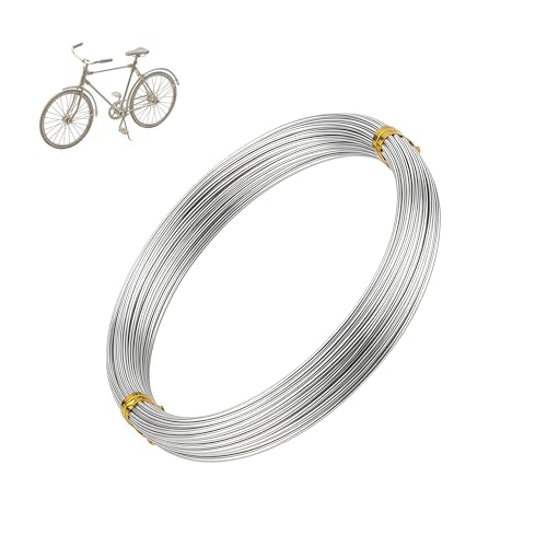 20 Gauge 0.8mm Silver Aluminum Craft Wire 32.8 Feet Bendable Metal Wire for jewellery making Sculpting Bike Modelling Making Dolls Skeleton Floral Making
