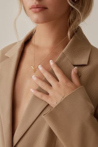 Dremmy Studios Dainty Flying Eagle Pendant Symbol 14K Gold Punk Rock Animal Stereoscopic Eagle Necklace Jewelry Gift For Her #TOP2