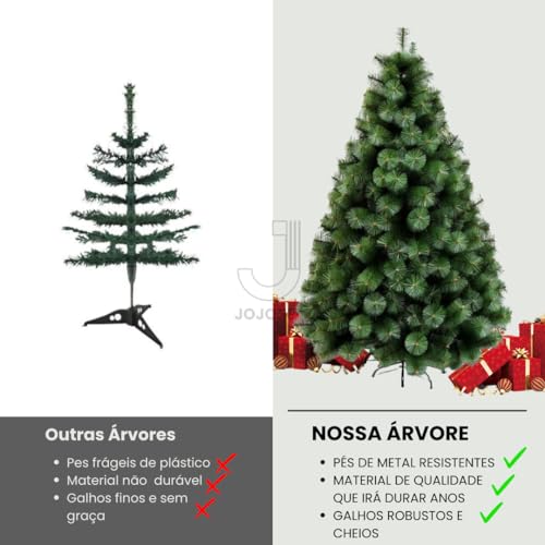 Árvore De Natal Pinheiro Natalino Decoração de Natal Luxuosa Com Acabamento Premium Galhos Cheios -
