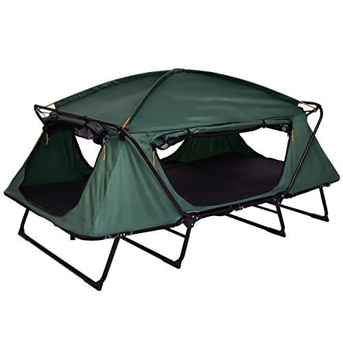 Tangkula Tent Cot Folding Waterproof 2 Person Hiking Elevated Camping Tent with Carry Bag