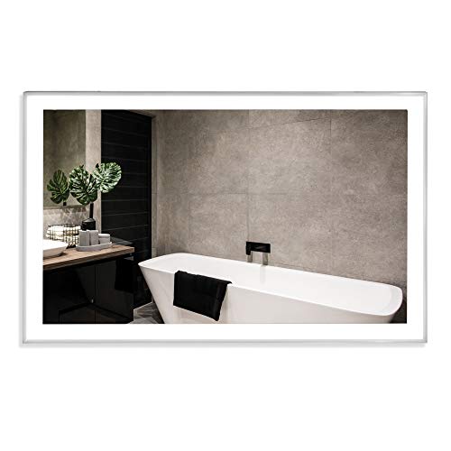 VASNER Zipris S LED mit Chrom-Rahmen – Infrarot Spiegelheizung mit Licht Bad geeignet TÜV Made in Germany Flächenheizung Elektroheizung Infrarotheizung 5 J. Garantie (700 Watt)