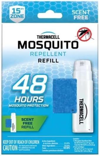R-4 Mosquito Repeller Refill, 48 Hour Pack (12 Repellent Mats and 4 Butane Cartridges) R 4 R 4