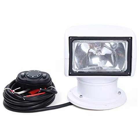 Boot Suchscheinwerfer, Marine Scheinwerfer IP67 Wasserdichte 100W LED Tragbare Auto Fernbedienung Outdoor Marine Scheinwerfer Arbeitslampe Deckenleuchte für Yacht, Boote, etc (Weiß) Cover