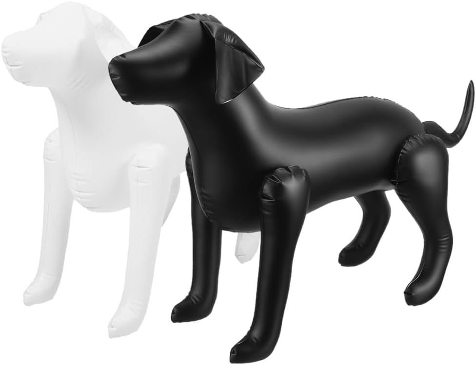 2Pcs Inflatable Dog Mannequins for Pet Clothing Display Standing Dog Models Retail Store Fixtures Perfect for Pet Shops and Designers 31.49X22.04X11.41In