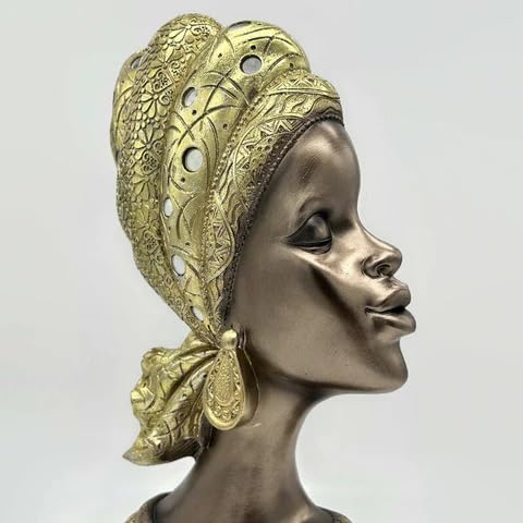 Estatua busto dama africana para decoración de sala miniatura 3