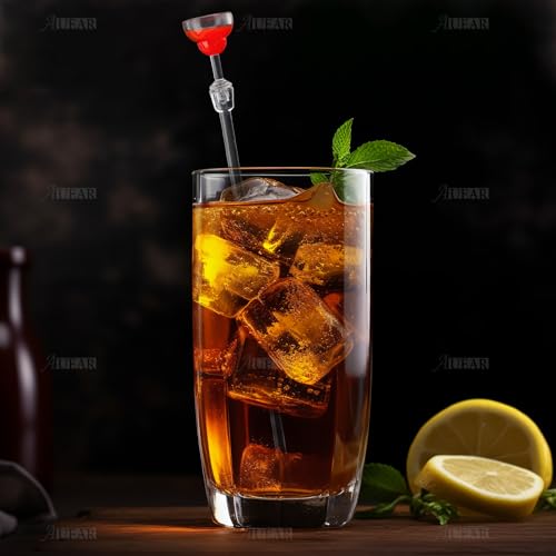 Auear 10 Pack Swizzle Sticks Acrylic Colorful Cocktail Drink Stirrer Clear Shafts For Bars Cafes Restaurants Home Use thumb #7
