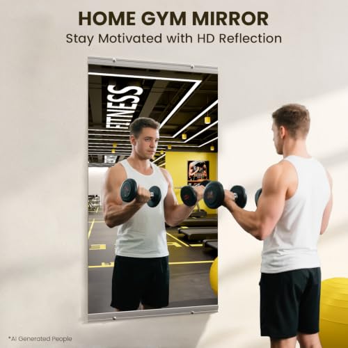 Image of LOAAO Gym Mirror, 48 inchx24 inch, 1 PCS, Tempered Glass