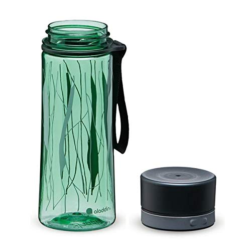 Aladdin Aveo Leakproof Leakproof Water Bottle 0.35L Basil Green Leaf Print – Wide Opening For Easy Fill - Bpa-Free - Simple Modern Water Bottle - Stain And Smell Resistant - Dishwasher Safe #TOP3