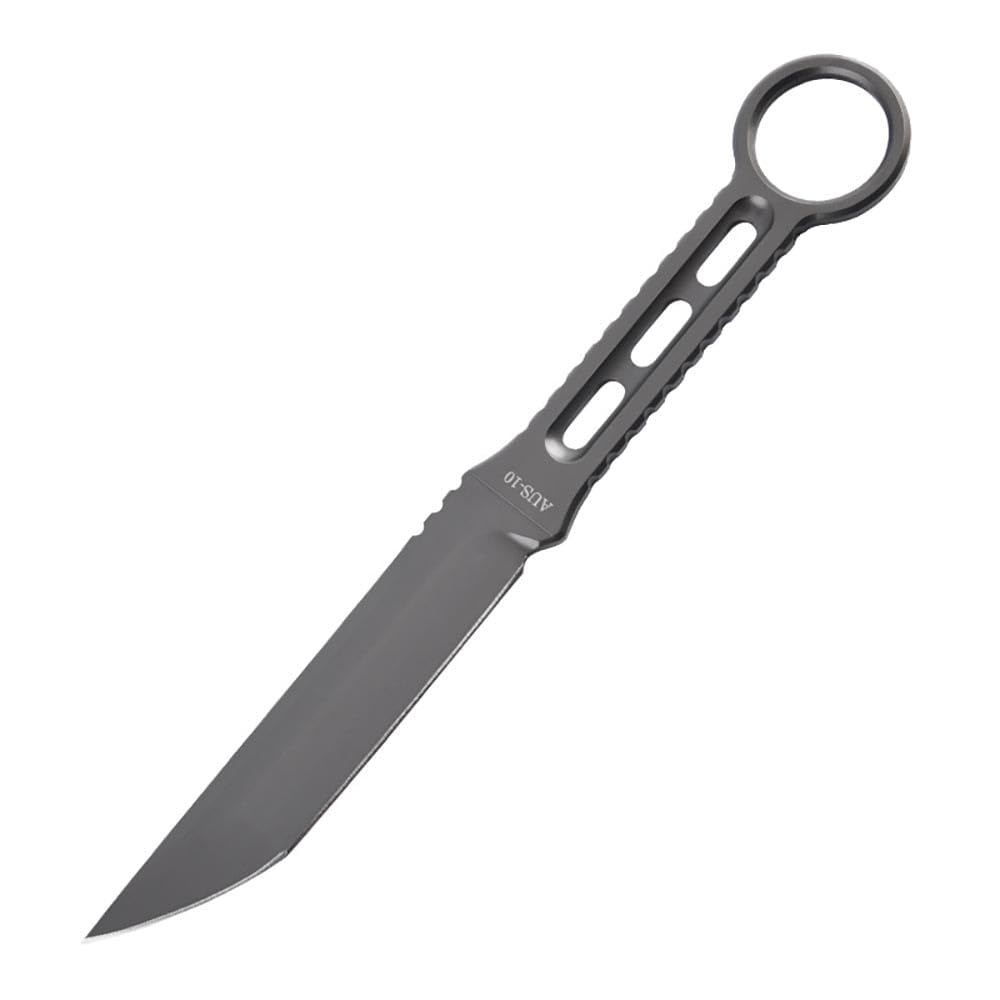 Joa Kleine handliches werkzeug stahl messer scharf rutschfest grau Survival Tragbare Camping outdoor messer edc Jagdmesser Neck knife feststehende messer gürtelmesser/Clip Scheide,Geschenk für männer