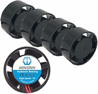 WINSINN 25mm Round Fan Circle 5V Hydraulic Bearing Brushless 2510 25.5x10mm for DIY Mini Cooling Pipeline/Notebook - High Speed (Pack of 5Pcs)