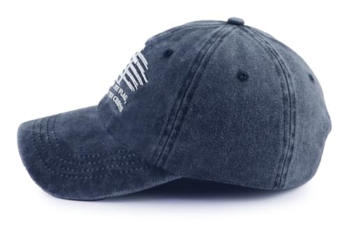 Image of Christian Jesus Cross Hats for Men, Stand for The Flag Kneel for The Cross Baseball Cap