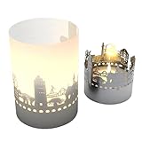Das Darmstadt Skyline Geschenk-Tube projiziert die Silhouette der Stadt im Kerzenlicht in den Raum. Eine kreative Geschenkidee und Souvenir für Darmstadt-Fans. Perfekt für Geburtstage, Weihnachten oder einfach als kleine Aufmerksamkeit.