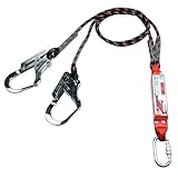NORMEN: EN 362, EN 355:2002 Cofra Profi Bandfalldämpfer 1,5m Sicherungsseil Falldämpfer Fallschutz Kletterausrüst mit 2 autom. Haken
