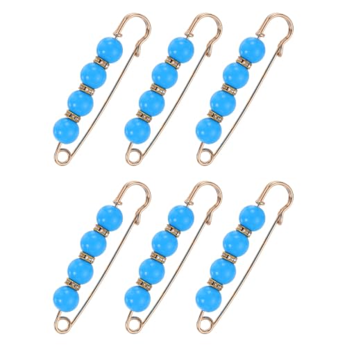 MECCANIXITY 6 broches perles 2,95" bleu brillant
