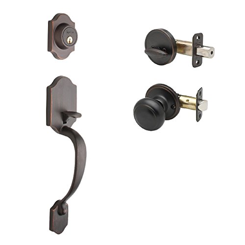 Copper Creek HZ2610XCK-TB Heritage Front Entrance Handleset in Tuscan Bronze with Colonial Knob Interior