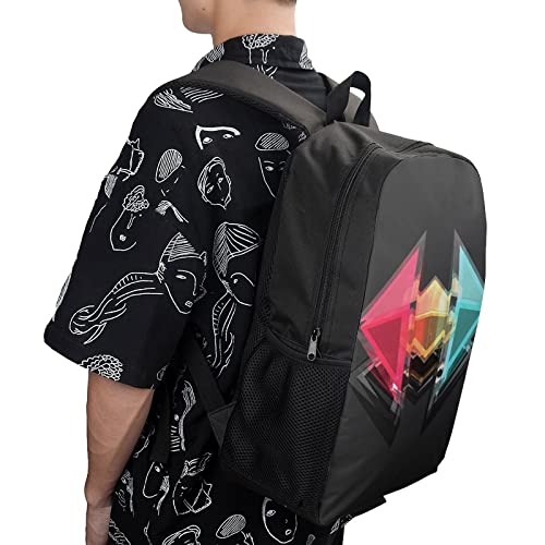 Sac à dos de mode avec imprimé 3D facettes et structure ultra légère