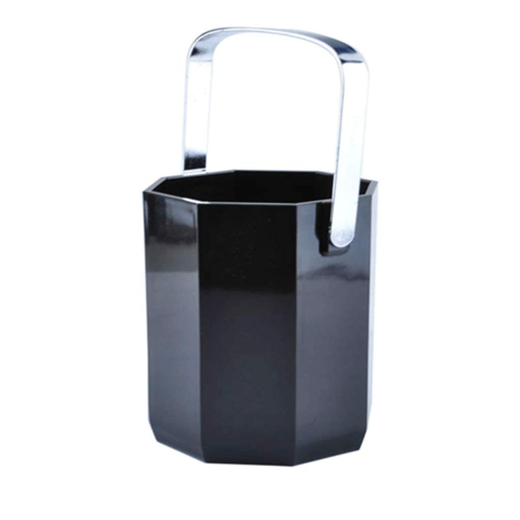 Cubo de hielo de plástico de 1 litro octogonal negro para evitar roturas en eventos