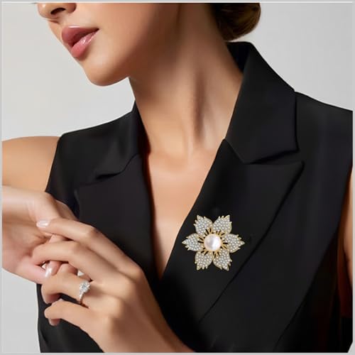 Image of Brooch Pins For Women Fashion Elegant Brooches Lapel Badges Coat Sweater Scarves Shawl Dress Accessory Wedding Party Prom Jewelry