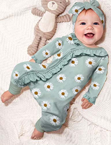 Baby Girl Clothes 9-12 Months Long Sleeve Onesies For Baby Girl Daisy Printed Baby Clothes For Girls 9-12 Month Girl Clothes #TOP1