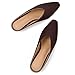 LUXMUWA Brown Woven Mules for Women Slip on Square Toe Slides Ladies Trendy Wedge Heels 2026 Size 11.5